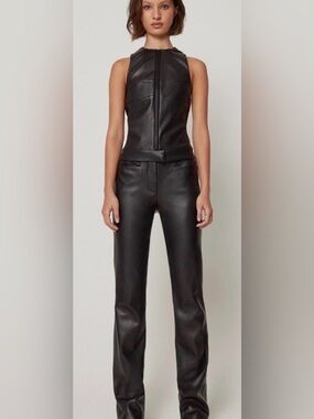 KHY Faux Leather Pants Trousers Black Size 2 NWT!